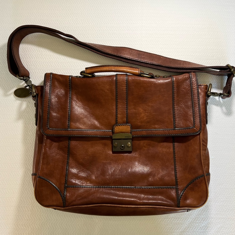 Genuine Leather Fossil Messenger Bag